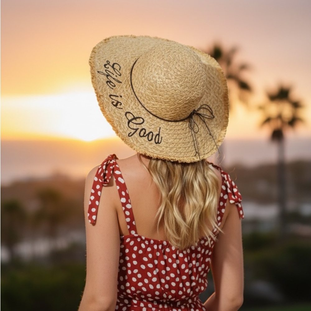 NEW• Zen Bohemian Life Is Good Beachy Sunhat With Bow